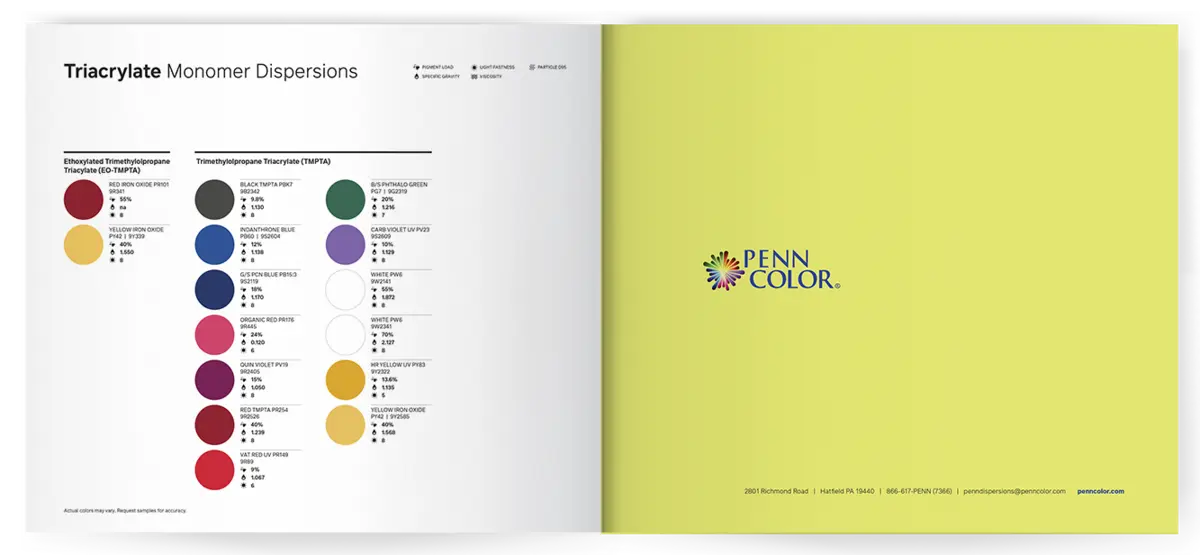 Photo of Color Dispersions Brochure
